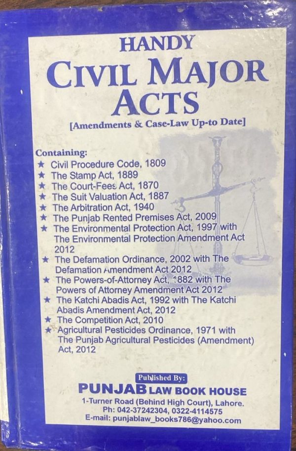 Handy Civil Major Acts 2025 Up-to-Date By M. Akram Qureshi By PLBH