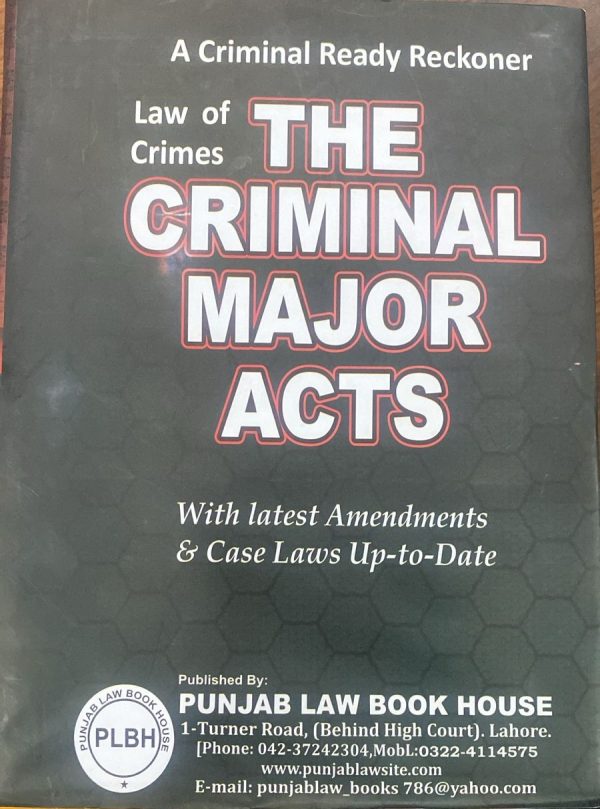 The Criminal Major Act 2025 By PLBH By M. Akram Qureshi