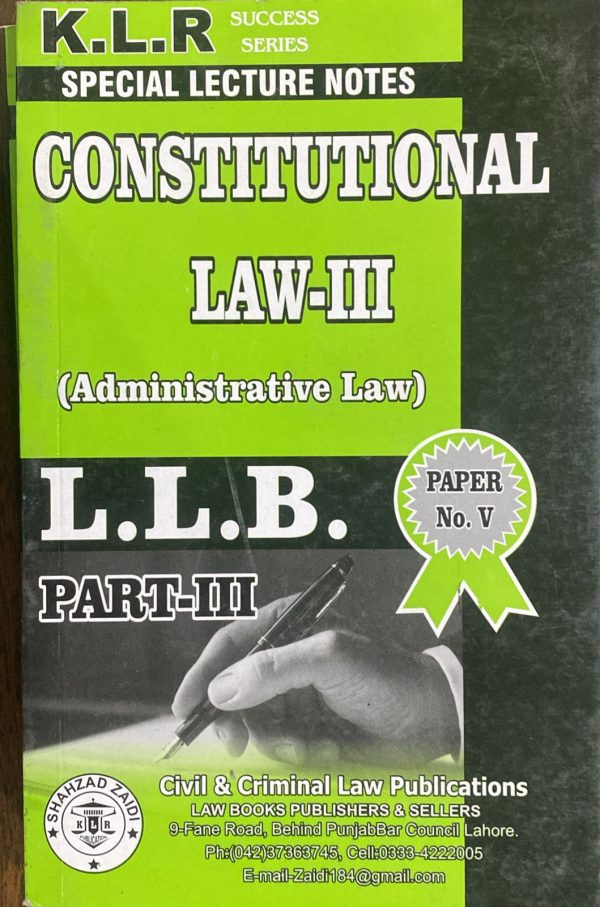 Constitution Law 3 LLB Part 3 Paper 5 KLR