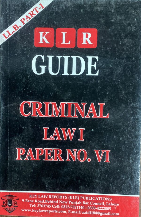 Criminal Law 1 Guide LLB Part 1 Paper 6 KLR