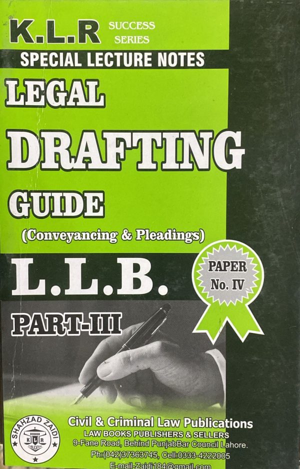 Legal Drafting Guide, Conveyancing & Pleadings LLB Part 3 Paper 4 KLR