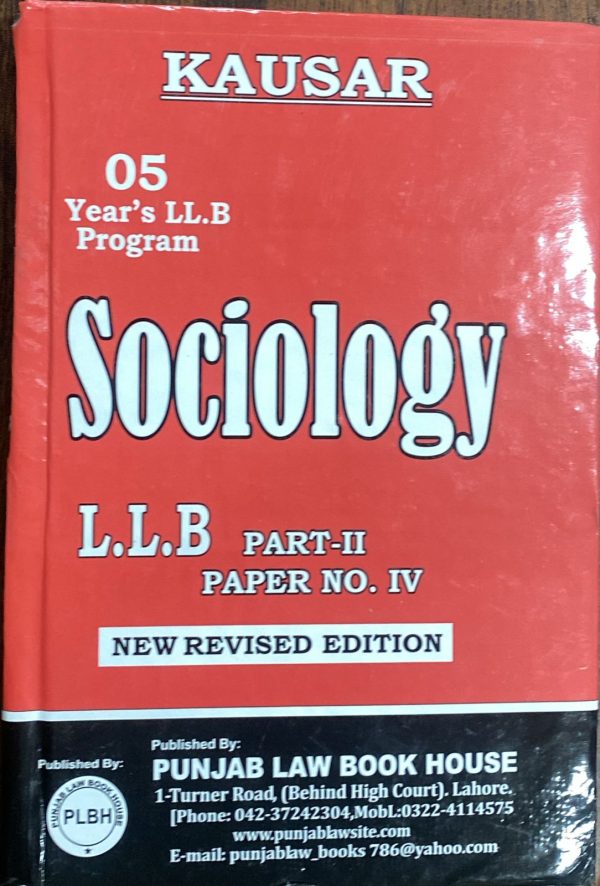 Sociology LLB Part 2 Paper 4, by Syed M. Ali, PLBH