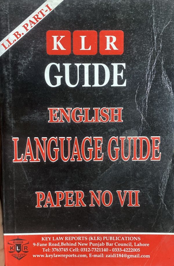 English Language Guide LLB Part 1 Paper 7, KLR