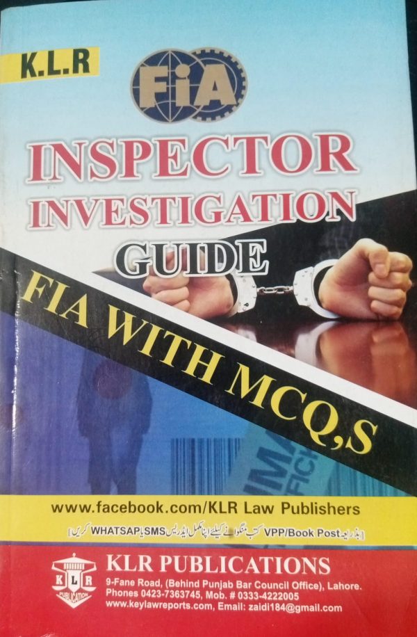 Inspector Investigation Guide FIA With MCQ,S KLR By Syed Yasoob Zahra