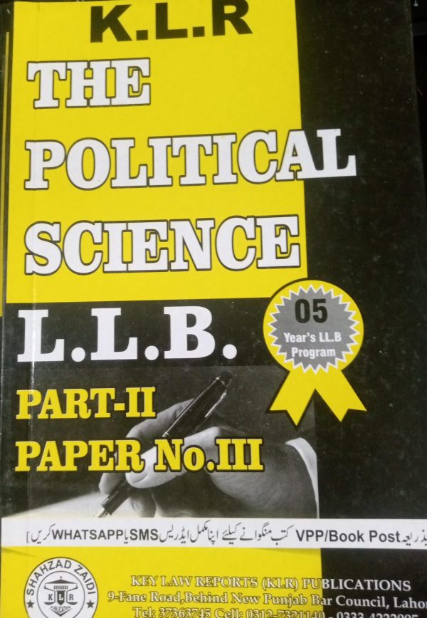 The Political Science LLB Part 2 Paper 3 By AS Arieen KLR