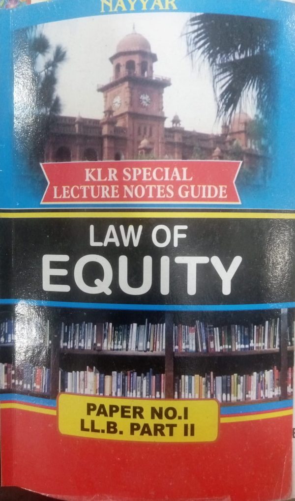 Law Of Equity Paper No 1 LLB Part 2 By Iram Fatima Insight Law Book