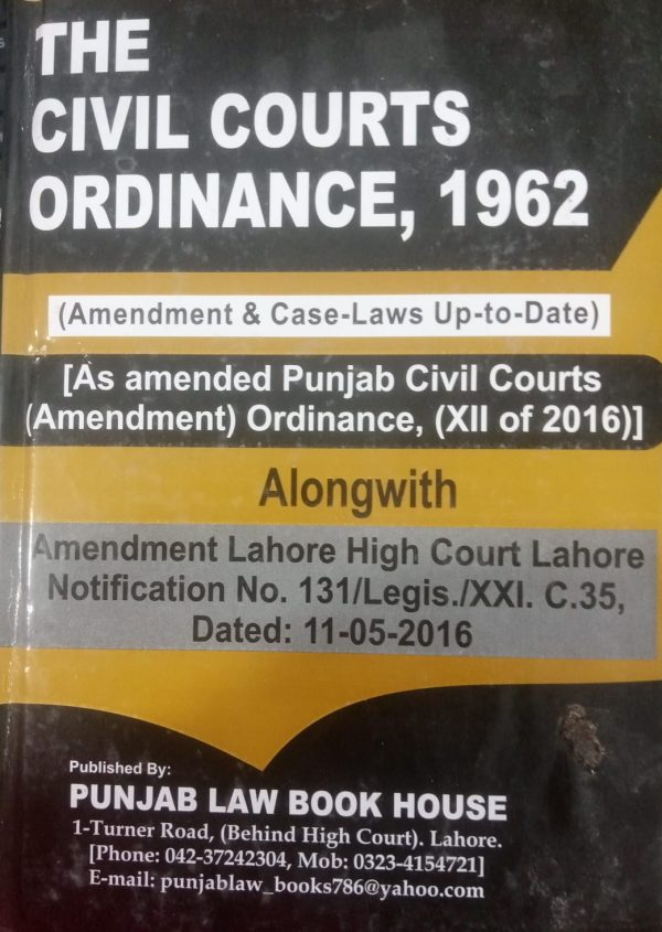 The Civil courts Ordinance 1962 By Sardar Taimoor Aslam PLBH
