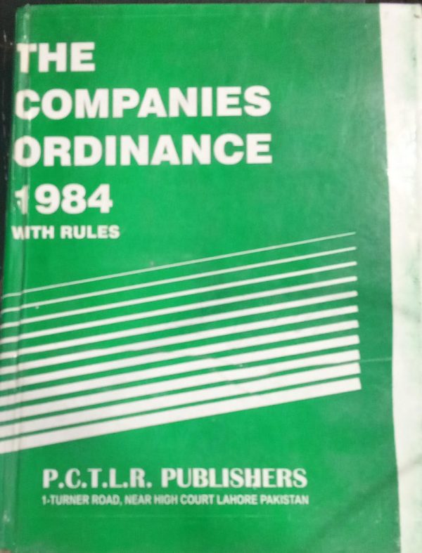 The companies ordinance 1984 with rules,pakistan book