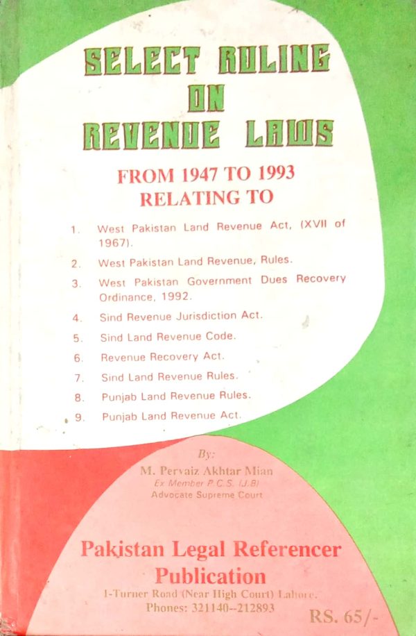 SELECT RULING ON REVENUE LAWS