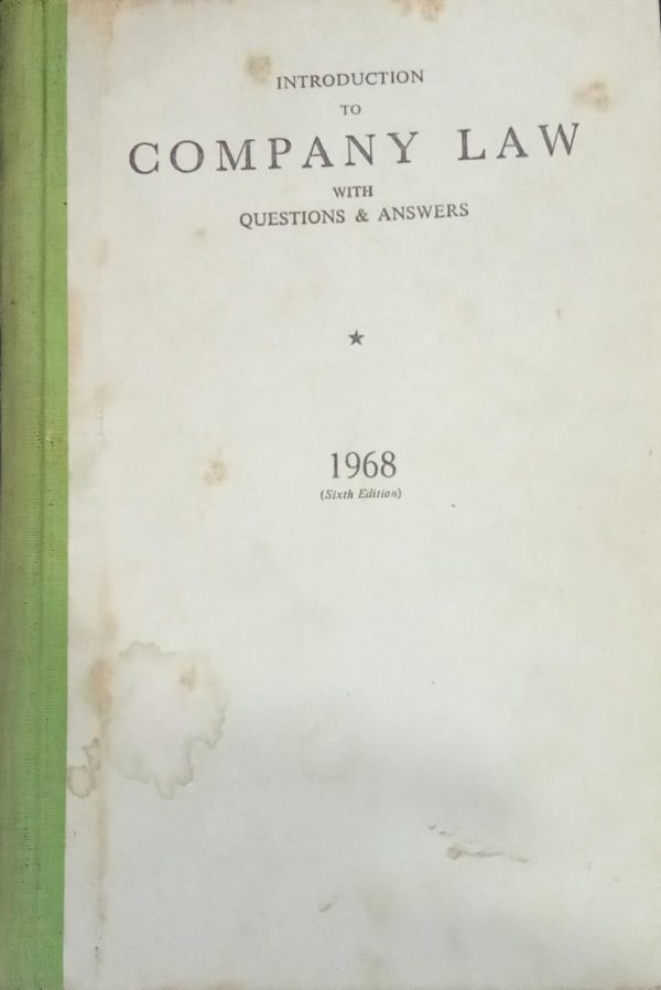 COMPANY LAW WITH QUESTIONS & ANSWERS 1968,MANZUR HOSAIN BUKHARI,PAKISTAN LEGAL