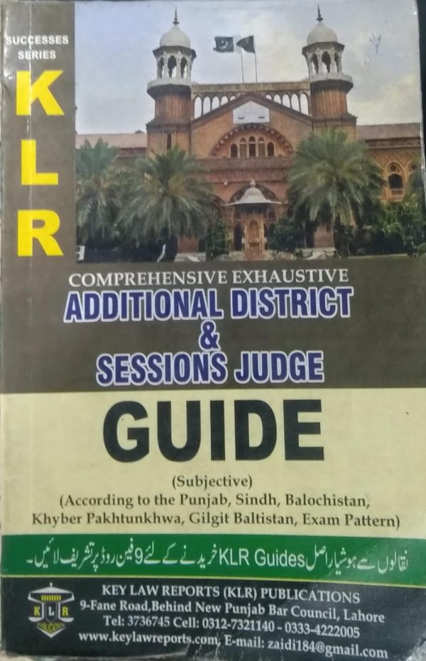 ADDITIONAL DISTRICT & SESSIONS JUDGE GUIDE,KLR