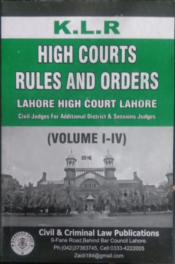 HIGH COURTS RULES AND ORDERS HIGH COURT,N1,4,KLR