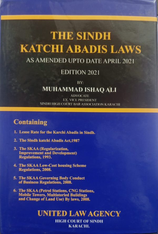 The Katchi Abadis Law bye Muhammad Ishaq Ali