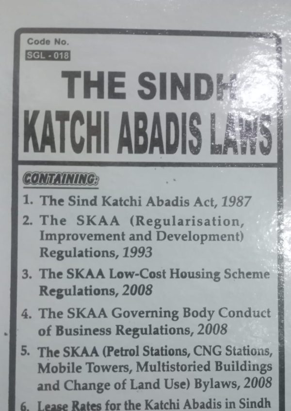 the sindh katchi abadis laws