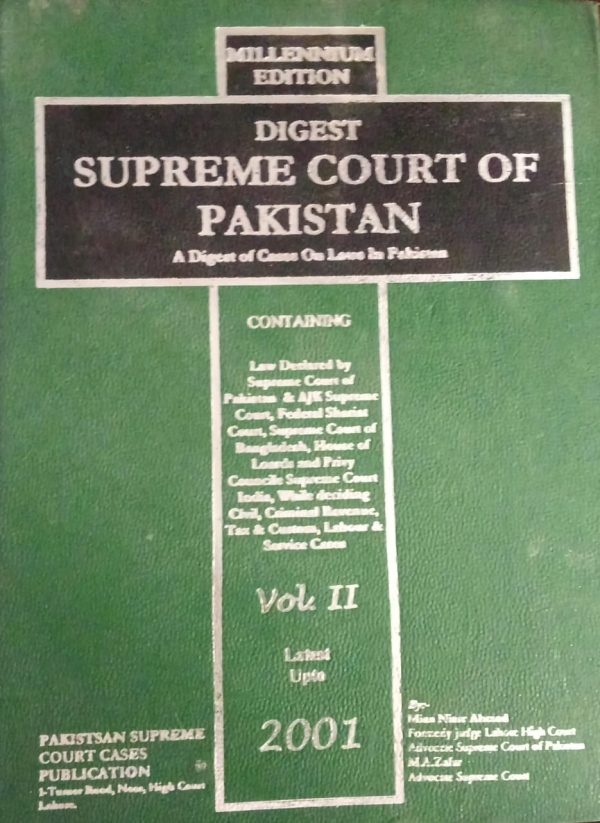 Digest Supreme Court Of Pakistan 2001 vol 2