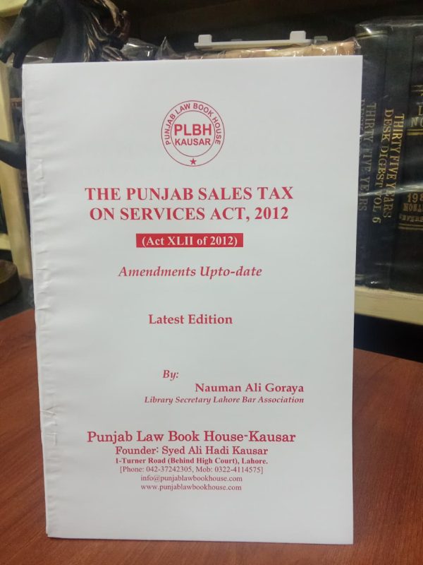 Punjab sales tax on services act 2012 , Also for enforcement officer punjab revenue authority